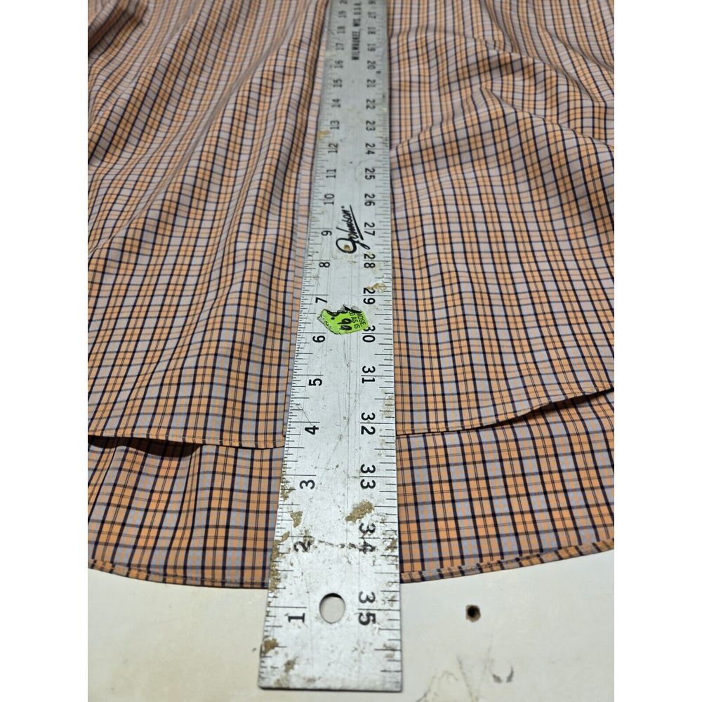Brooks Brothers Mens XL Orange Plaid Shirt Supima Cotton Button Up Short‎ Sleeve - Picture 5 of 6